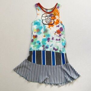 CourtneyCourtney Girls Tie Dye Dress 8/10 Sleeveless Twirl Twirly Skirt Handmade